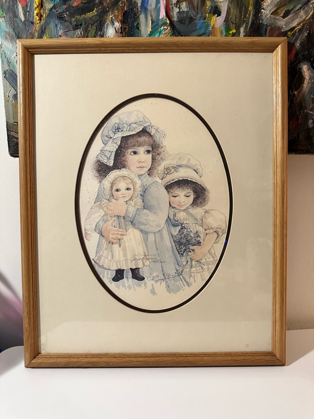 1986 Jan Hagara Lithograph Art Ltd Ed Framed Signed CoA Victorian Dolls